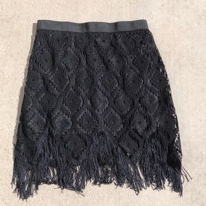 Wrangler Rock 47 Black Fringe Skirt